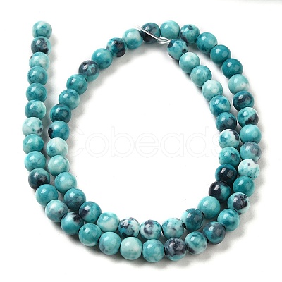 Synthetic Ocean White Jade Beads Strands G-L019-6mm-17-1