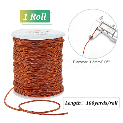 PandaHall Elite 1 Roll 100 Yards Round Nylon Braided Thread NWIR-PH0002-22H-1