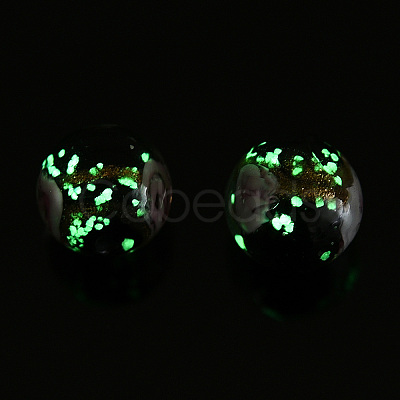 Luminous Handmade Gold Sand Lampwork Beads LAMP-T021-03H-1