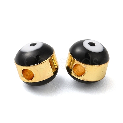 Brass Enamel Beads KK-E048-02G-04-1