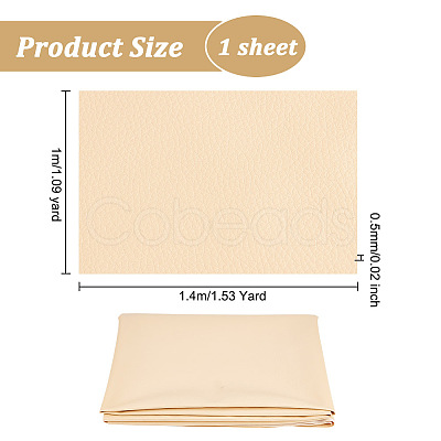 Lichee Pattern PU Leather Fabric Sheet DIY-WH0304-586C-1