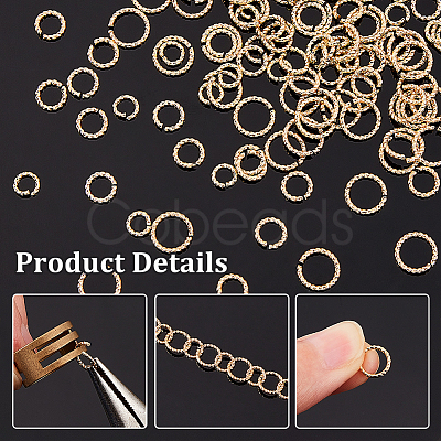 AHADERMAKER 120Pcs 3 Styles Brass Open Jump Rings KK-GA0001-32-1