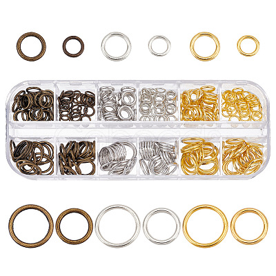 PandaHall Elite 285Pcs 12 Styles Brass Jump Rings KK-PH0009-07-1