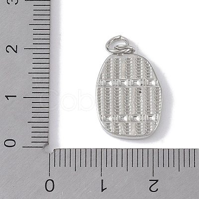 Rack Plating Brass Micro Pave CLear Cubic Zirconia Pendants KK-E110-05P-1