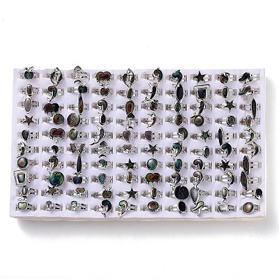 100Pcs Adjustable Mood Ring RJEW-B029-05-1