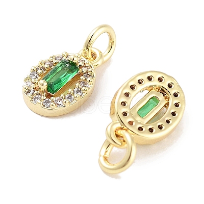 Brass Micro Pave Cubic Zirconia Charms KK-C051-04G-03-1