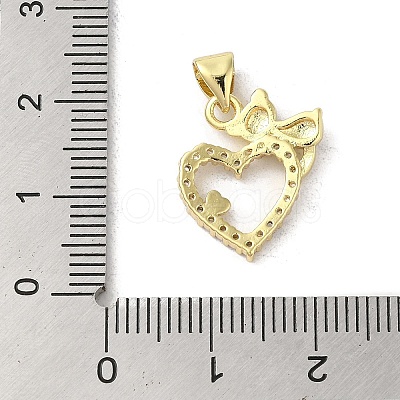 Rack Plating Brass Micro Pave Cubic Zirconia Pendants KK-C052-06G-1