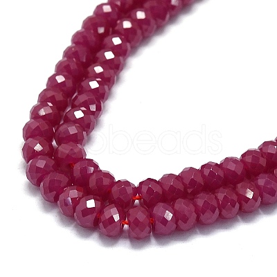 Lab Grown Red Corundum Beads Strands G-G106-A45-04-1-1