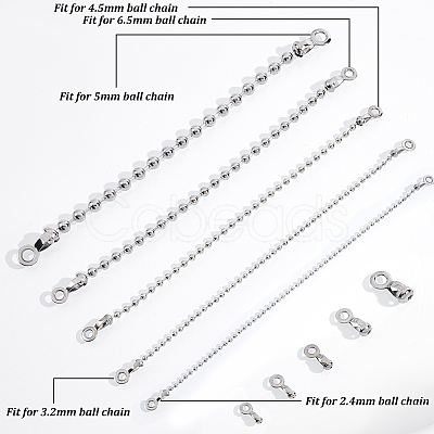 Nbeads 150Pcs 5 Style 304 Stainless Steel Ball Chain Connectors STAS-NB0001-73-1