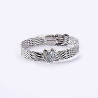 Unisex 304 Stainless Steel Watch Band Wristband Bracelets BJEW-L655-023P-1