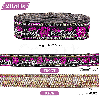 Ethnic Style Embroidery Polyester Ribbons OCOR-WH0070-10D-01-1