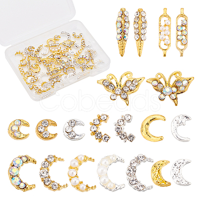 CHGCRAFT 60Pcs 20 Style Alloy Cabochons MRMJ-CA0001-21-1