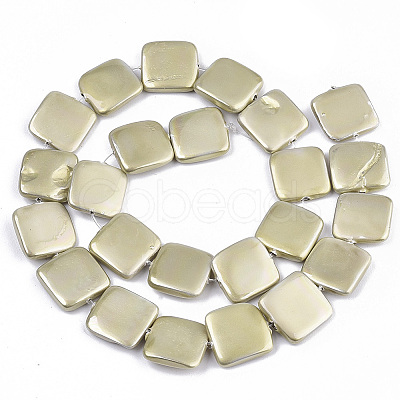 Spray Painted Shell Pearl Beads Strands SSHEL-R045-03B-01-1