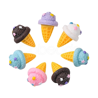 50Pcs 5 Colors Imitation Ice Cream Decoration AJEW-CJ0001-20-1