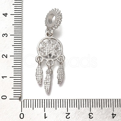 Rack Plating Alloy Rhinestone European Dangle Charms PALLOY-P307-08P-1