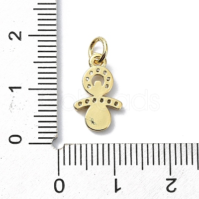 Brass Micro Pave Claer Cubic Zirconia Charms KK-H475-49G-1