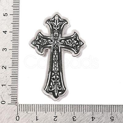 Opaque Acrylic Cross Theme Pendants OACR-I010-04A-1