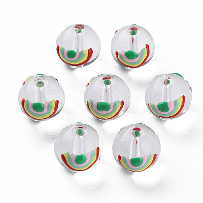 Transparent Glass Enamel Beads GLAA-N049-017-1