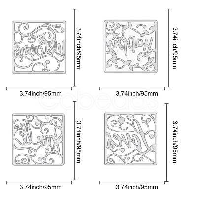 GLOBLELAND Carbon Steel Cutting Dies Stencils DIY-DM0001-47-1