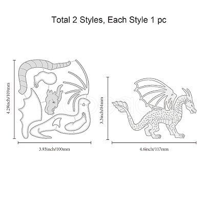 GLOBLELAND 2Pcs 2 Style Carbon Steel Cutting Dies Stencils DIY-DM0002-99-1