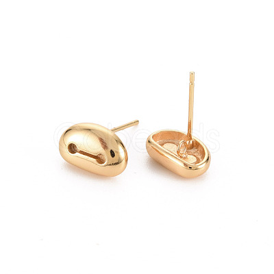 Oval Brass Earring Findings KK-S356-440-NF-1