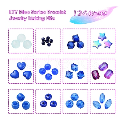 DIY Blue Series Bracelet Jewelry Making Kits DIY-YW0002-66-1