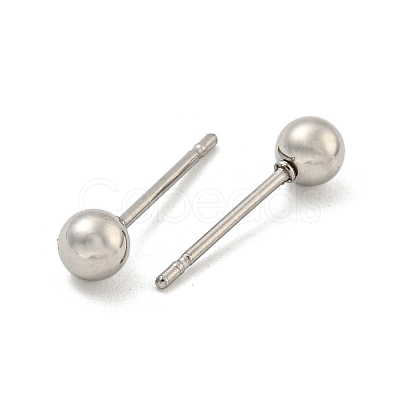 Tarnish Resistant 304 Stainless Steel with 201 Stainless Steel Smooth Round Ball Stud Earring Findings STAS-O004-08B-P-1