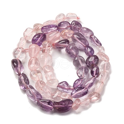 Natural Rose Quartz & Amethyst Beads Strands G-L610-B13-01-1