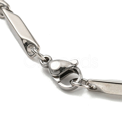 Non-Tarnish 201 Stainless Steel Rectangle Bar Link Chain Necklaces NJEW-Q336-05A-P-1