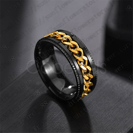 Stainless Steel Chains Rotating Finger Ring PW-WG67706-01-1
