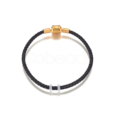 Braided Stainless Steel Wire European Style Bracelets Making AJEW-D047-02A-01G-1