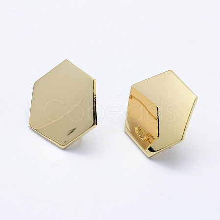 Brass Stud Earring Findings KK-F728-19G-NF-1