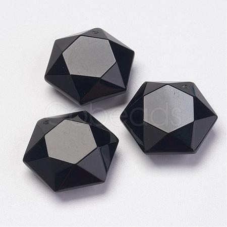 Natural Obsidian Pendants G-P264-06-1