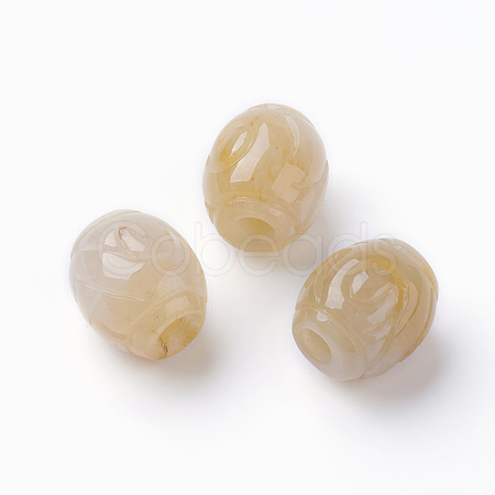 Natural Myanmar Jade/Burmese Jade European Beads G-E418-38-1
