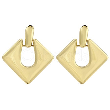 Brass Rhombus Stud Earrings EJEW-K293-01G-1