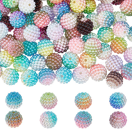 SUNNYCLUE 160Pcs 8 Colors Imitation Pearl Acrylic Beads OACR-SC0001-15-1