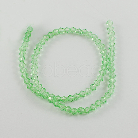 Half-Handmade Transparent Glass Beads Strands GB4mmC19-1
