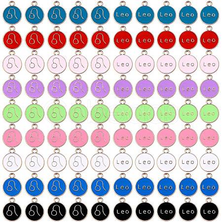 90Pcs 9 Colors Alloy Enamel Pendants ENAM-SZ0001-79B-06-1