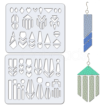 2Pcs 2 Style Acrylic Earring Handwork Template DIY-WH0572-001-1