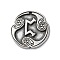 Rune Letters Alloy Pendants, Round, Antique Silver, 25x3mm, Hole: 1.6mm