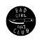 Cat Theme Enamel Pins, Alloy Brooches, Flat Round with Knife and Word, Black, Black, 30mm