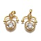 Brass Clear Cubic Zirconia Constellation Charms, Long-Lasting Plated, with Jump Ring, Real 18K Gold Plated, Libra, 20x18x4mm, Hole: 4.5mm