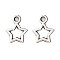 Tibetan Style Alloy Star Charms, Antique Silver, 12x9x1mm, Hole: 1.5mm