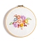 Flower Pattern DIY Embroidery Starter Kits, Including Embroidery Cloth & Thread, Needle, Instruction Sheet, Colorful, 330x330mm