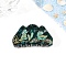 Dinosaur Pattern Acrylic Claw Hair Clips, Hair Accessories for Women & Girls, Sea Green, 50x105mm