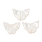 Natural White Shell Carved Cabochons, Butterfly, White, 18x25x3mm