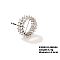 Chic Western Hip-hop Double-row Brass Rhinestone Ring Jewelry for Women, Clear, Inner Diameter: 16mm