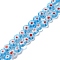 Handmade Millefiori Lampwork Beads Strands, Flat Round, Light Sky Blue, 6x3mm, Hole: 0.7mm, about 66pcs/strand, 14.65''(37.2cm)