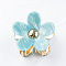 Flower Shape PVC Claw Hair Clips, with Metal Clips, Hair Accessories for Women & Girls, Light Sky Blue, 68x68x35mm