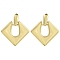 Brass Rhombus Stud Earrings, Real 18K Gold Plated, 45x41.5mm